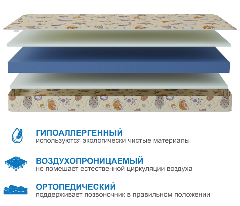 800 x 2000, Матрас Здоровый сон-Дельфин 800х2000