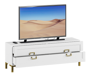 Тумба под телевизор Ассоль СБ-3433 Белый/МДФ Белый