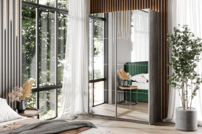 Шкаф-купе Smart 1422 2х дверный (фасады зеркало) профиль серебро