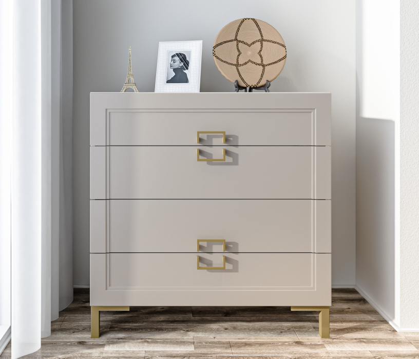 Комоды, Комод Ассоль СБ-3434 Кашемир серый/МДФ Кашемир