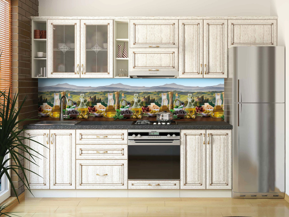 Стеновые панели из АБС-пластика, Кухонный фартук Прованс 3000x600x1.5 мм глянец