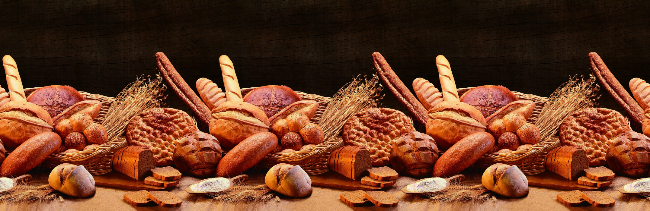 Стеновые панели из АБС-пластика, Кухонный фартук Хлеб 2000x600x1.5 мм глянец