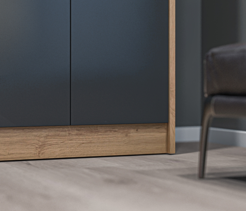 Шкафы распашные, Шкаф 2 дверный Сидней СБ-2588 Дуб дикий/Диамант серый