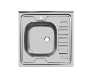 Мойка накладная 60*60 Левая в комплекте с сифоном и крепежом