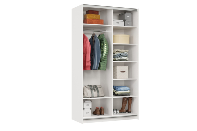 Шкаф-купе Smart 1224 2х дверный (фасады зеркало) профиль серебро