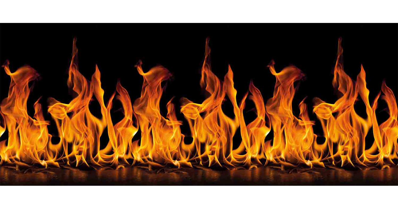 Стеновые панели из АБС-пластика, Кухонный фартук Огонь 2000x600x1.5 мм глянец