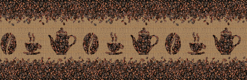 Кухонный фартук Кофейные зерна 2000x600x1.5 мм глянец