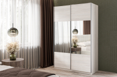 Шкафы-купе 2-х дверные, Шкаф-купе Smart 1222 2х дверный (фасады ЛДСП/зеркало) профиль серебро