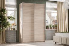 Шкафы-купе 2-х дверные, Шкаф-купе Smart 1222 2х дверный (фасады ЛДСП) профиль серебро