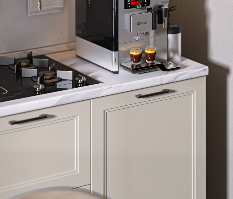 Кухонные гарнитуры, Кухонный гарнитур Регина Белый/МДФ MODERN Кашемир 2 м