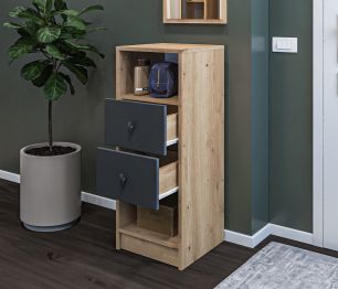 Тумба Сидней СБ-2585/1 Дуб дикий/Диамант серый