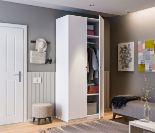 Шкаф 2х дверный Макс 1000 Белый