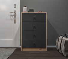 Комоды, Комод Сидней СБ-2586/1 Дуб дикий/Диамант серый