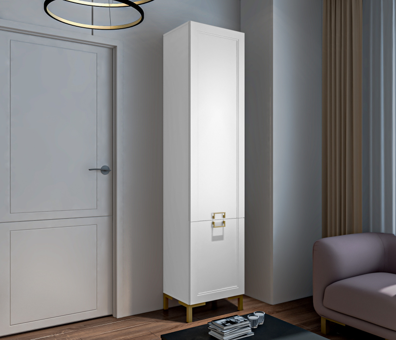 Стенки для гостиной, Комплект для гостиной с пеналом Ассоль, Белый