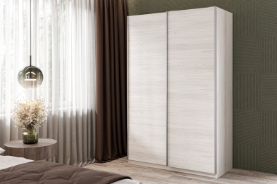 Шкаф-купе Smart 1422 2х дверный (фасады ЛДСП) профиль серебро