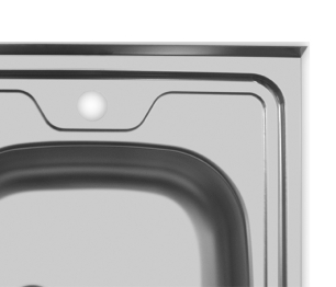 Мойка накладная 60*60 Правая в комплекте с сифоном и крепежом