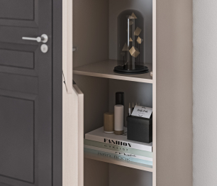 Шкаф-пенал Турин СБ-3568 Кашемир серый/МДФ Кашемир