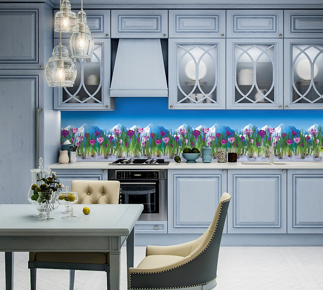 Стеновые панели из АБС-пластика, Кухонный фартук Шафран 2000x600x1.5 мм глянец