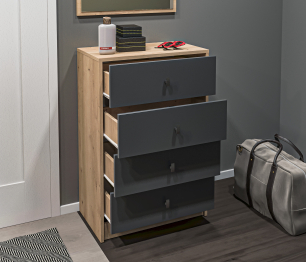 Комод Сидней СБ-2586/1 Дуб дикий/Диамант серый