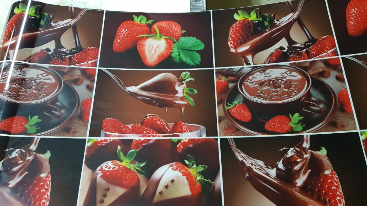 Стеновые панели из АБС-пластика, Кухонный фартук Клубника в шоколаде 3000x600x1.5 мм глянец