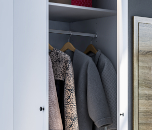 Шкаф 2х дверный Макс 1000 Белый