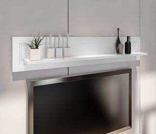 Комплект для гостиной, тумба ТВ и полка, Белый