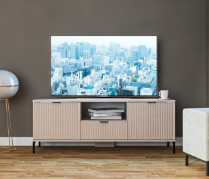 Тумба под телевизор Турин СБ-3572 Кашемир серый/МДФ Кашемир